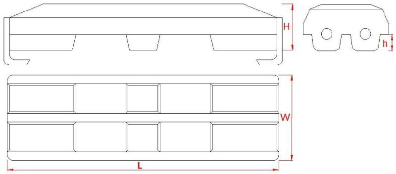 Rubber Pad 600 Width Clip-on Pitch 175mm for Excavator