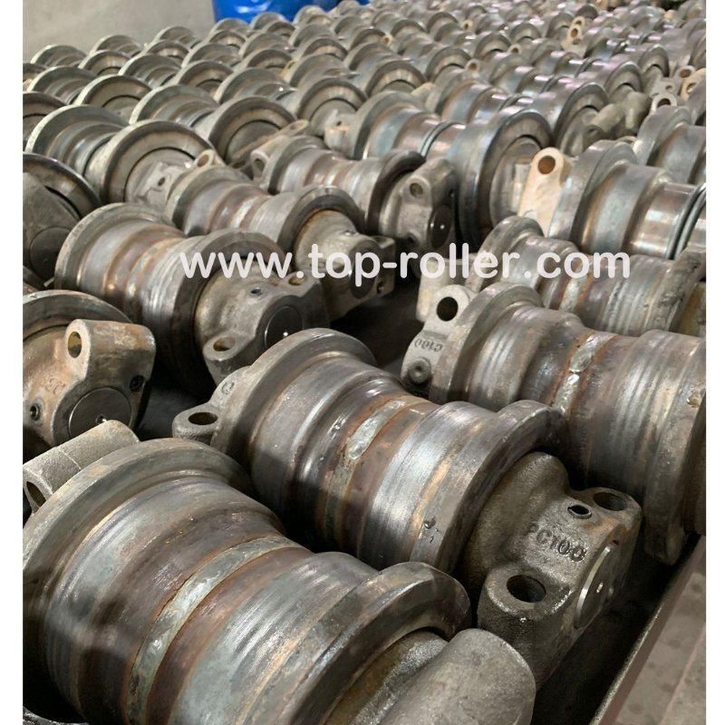 PC650 PC1100 Excavator Spare Parts Bottom Double Flange Track Roller