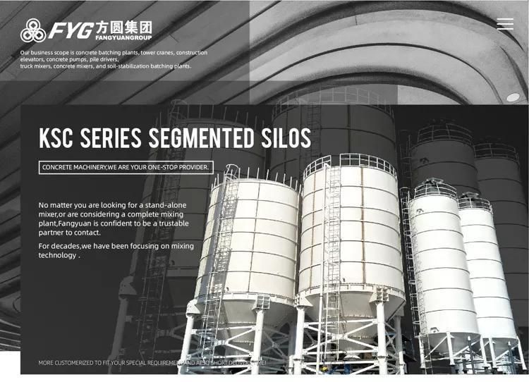 Widely Used Concrete Mixer Plant 100ton-5.32m Cement Silo