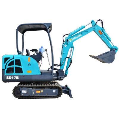 1.7t Shanding China Minibagger Mini Excavator with Cabin