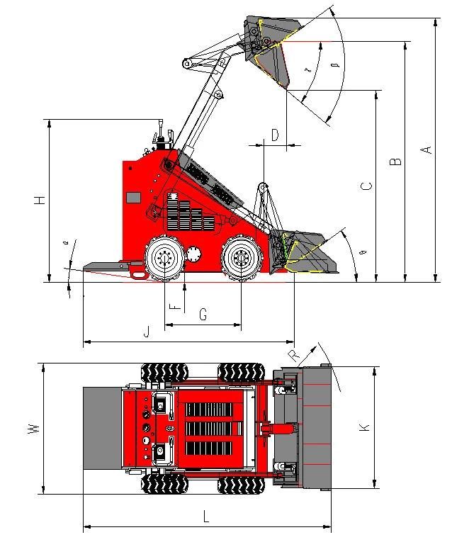 Hy380 200kg Small Skid Steer Loader Mini Skid Loader