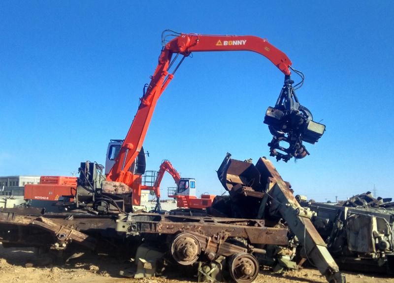 Bonny 42ton Electric Hydraulic Material Handling Machine Handler on Track for Scrap and Waste Recycling