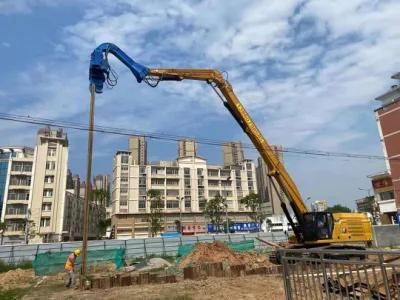 13.8-Meter Long 45-50ton Excavator Pile Driving Arm Has a Pile Driving Hammer Depth of 6-12-Meter for Sy365