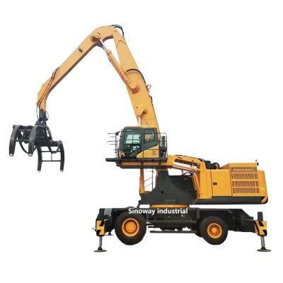 35 Ton Rubber Tire Material Handler with Log Grapple