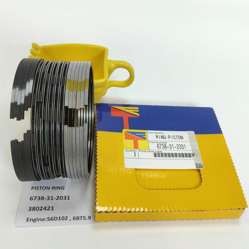 High Quality Diesel Engine Mechanical Parts Piston Ring 6738-31-2031 for Excavator Parts PC200-7 PC120-6 PC120-7 Engine Parst S6d102 6bt5.9 Generator Set