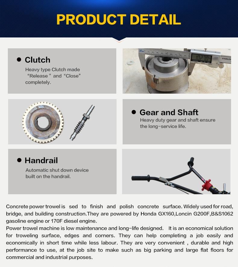 700mm Gesoline Engine Power Trowel with Factory Price