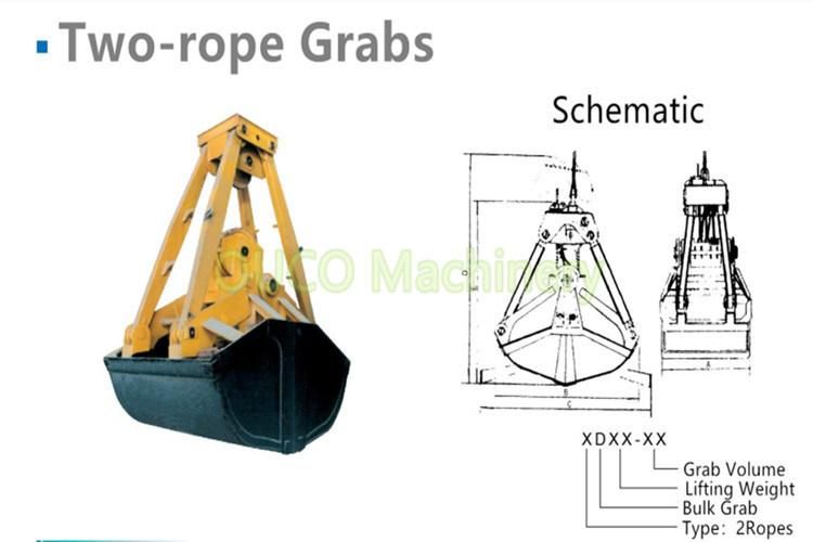 Crane Discharging Clamshell Grab Bucket with Remote Control System