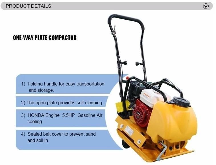 Cast Iron Base Plate Gasoline Engine Small Plate Compactor Asphalt Compactor for Road Construction Use