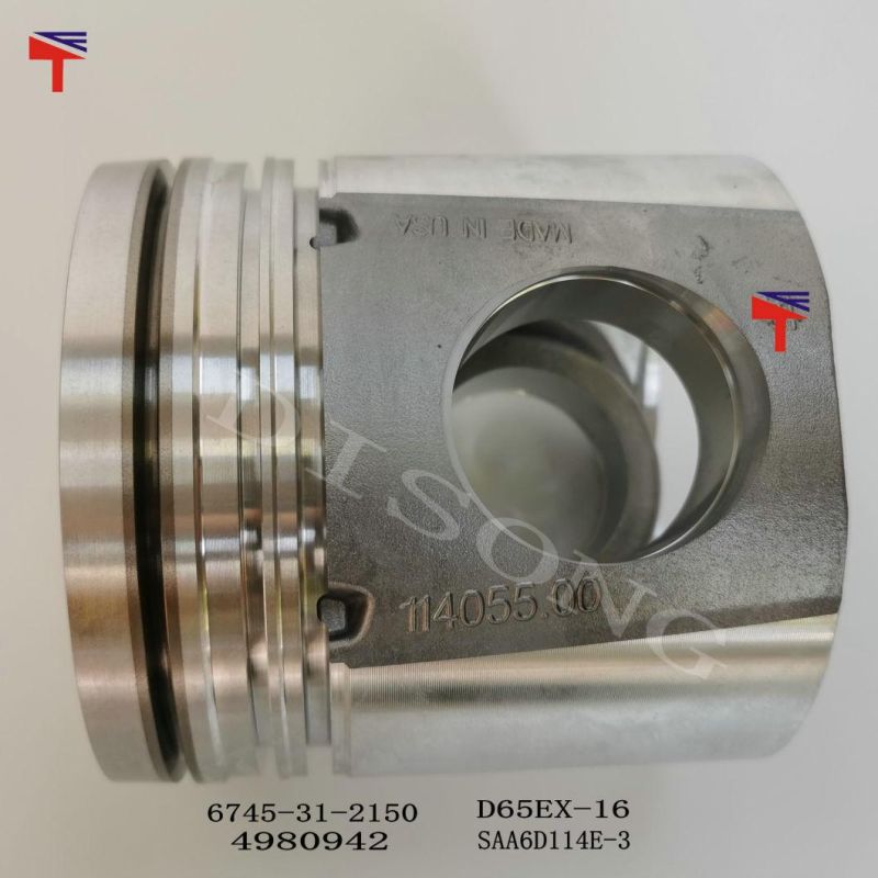 High Quality Diesel Engine Mechanical Parts Piston 6745-31-2150 for Engine Parts SAA6d114-3 Construction Bulldozer Parts D65ex-16 Generator Set