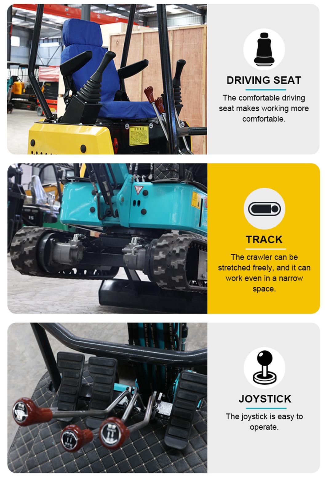 1.5 Ton Hydraulic Pump Small Digger Crawler Mini Excavators with Closed Canopy and Digging Bucket