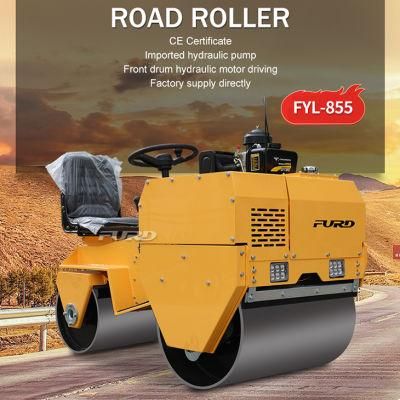 700kg Diesel Powered Mini Road Roller Compactor Double Drum Road Roller Price