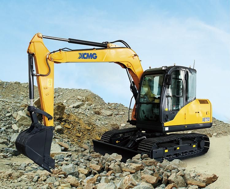 XCMG 7 Ton Crawler Excavator Xe75D China New Small Multifunction Hydraulic Crawler Excavator Construction Equipment Machine Price