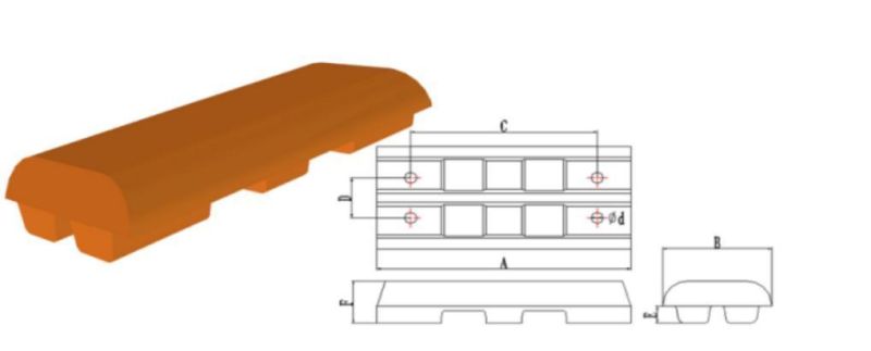 Milling Machine Rubber Track Pad Trackshoe Wirtgenpavingmachinery Wear Parts