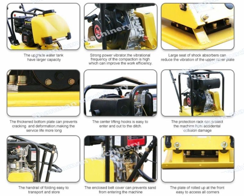 Gasoline Reversable Plate Compactor Clutch Manual Vibrating Earth Compactor