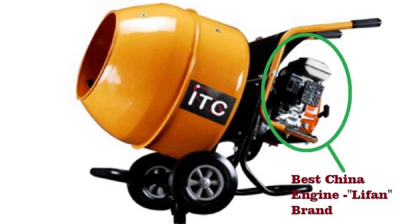 Ptcmx006 Lifan Engine Professional Gasoline Concrete Mixer-Construction Power Tools