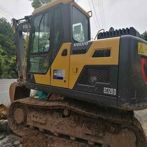 High Performance Small Digger Crawler Hydraulic Mini Excavator Volvo120d with Closed Cabin
