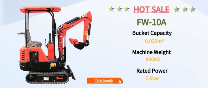 China Supplier Customized Compact Single Bucket Backhoe 1t Micro Crawler Excavator for Small Engineering Ditch Excavation