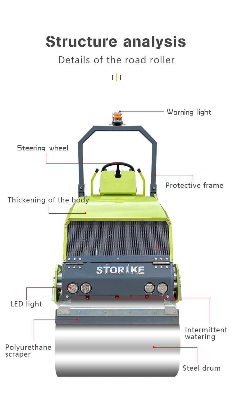 1.5 Ton Yanmar Diesel Engine Hydraulic Vibratory Asphalt Pavement Roller