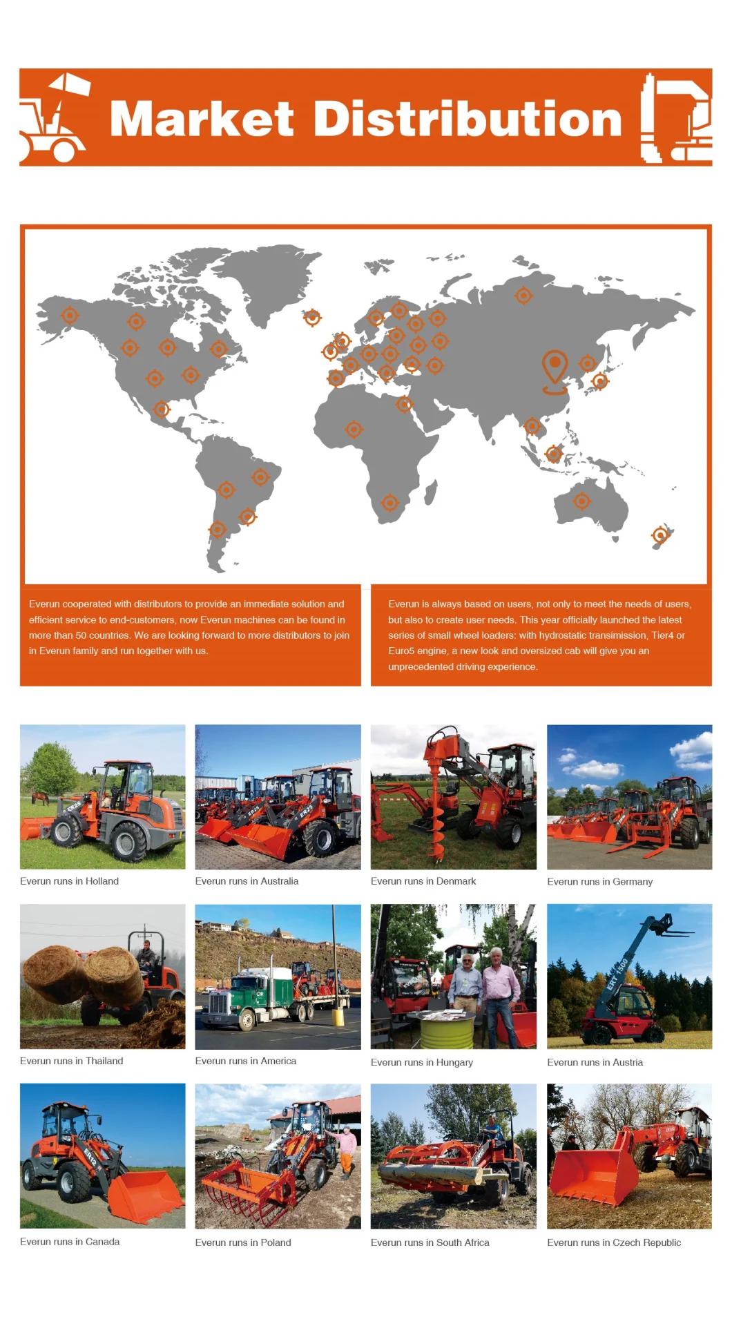 China Factory Price Everun CE Certified Articulated Compact Er1220 1.2ton Farm Bucket Shovel Construction Equipment Machinery Small Mini Wheel Loader for Sale