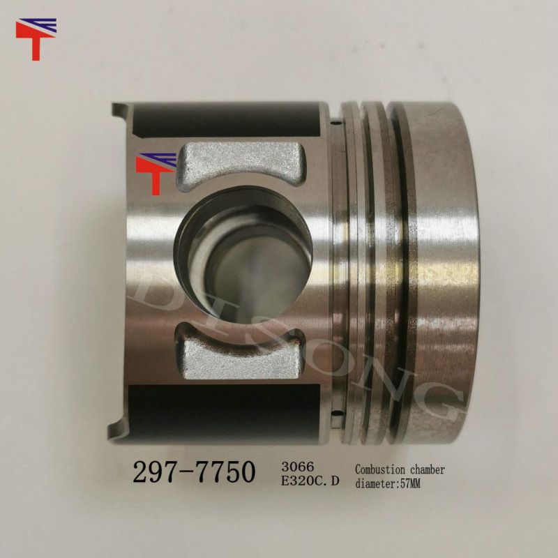 High-Performance Diesel Engine Engineering Machinery Parts Piston 297-7750 for Excavator Parts E320b E320c E320d Engine Parts 297 S6K 7750 3066 Diameter 57mm