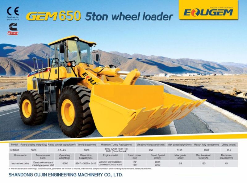 China 5ton Loader with Short Delivery Time