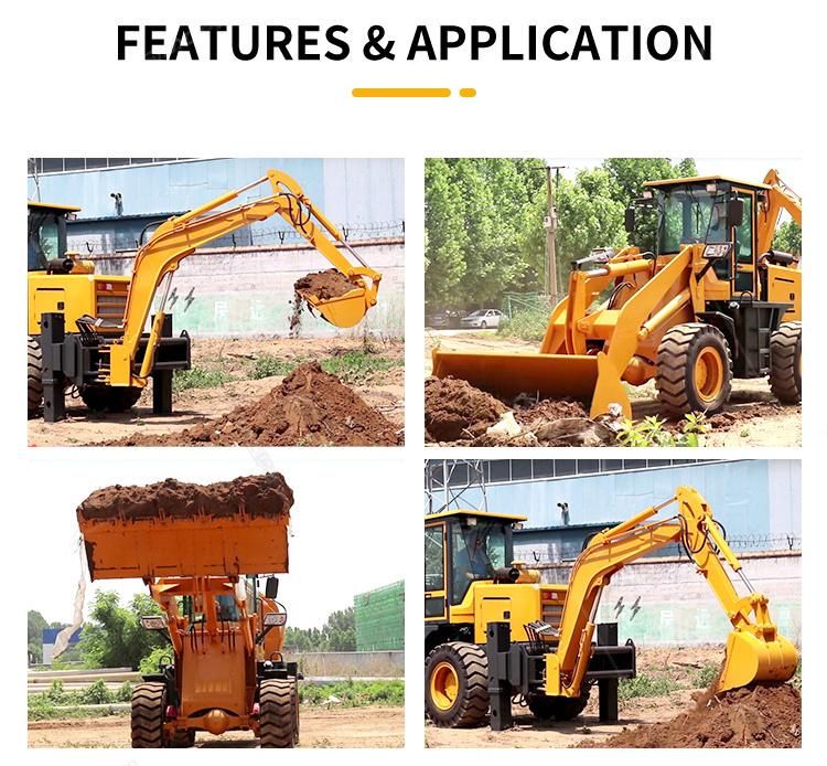 Factory 58kw 4800kg Jindingli Mini Small Backhoe Loader Cheap Price Jcb