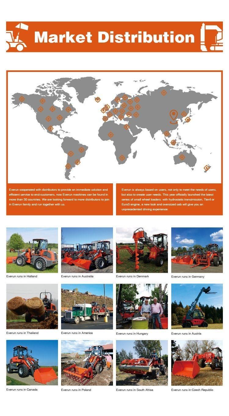 Everun Ert1500 1.35ton Chinese CE New Design Garden compact small mini Machine telehandler 4x4 telescopic wheel Loader with Hydrostatic Transmission for sale