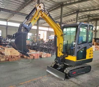 2.5 Ton Mini Digger/Crawler Excavators/Mini Excavator with Closed Heated Canopy and 3 Cylinder Engine