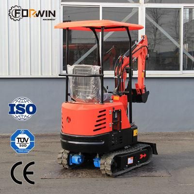 Shanzhuang Optional Attachments Hydraulic Crawler Excavator 1 Ton 1.5 Ton 1.8ton Digger Mini Excavator for Sale