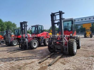 Tractor Forklift with 5 Ton Rough Forklift with 4.5m Lifting Height 1.52m Tooth 3 Level Gantry