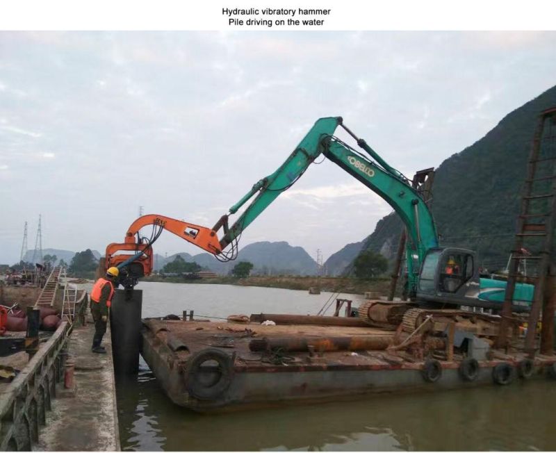 Construction Machinery Pile Driving Equipment Excavator Hydraulic Vibratory Pile Driver Attachment for Round Pile/Square Pile/Bucket Pile