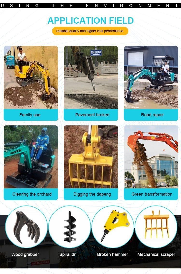 Small Hydraulic Crawler Mini Excavator Mini Digger Prices 1 Ton Machine Spare Parts for Sale Bucket Excavators