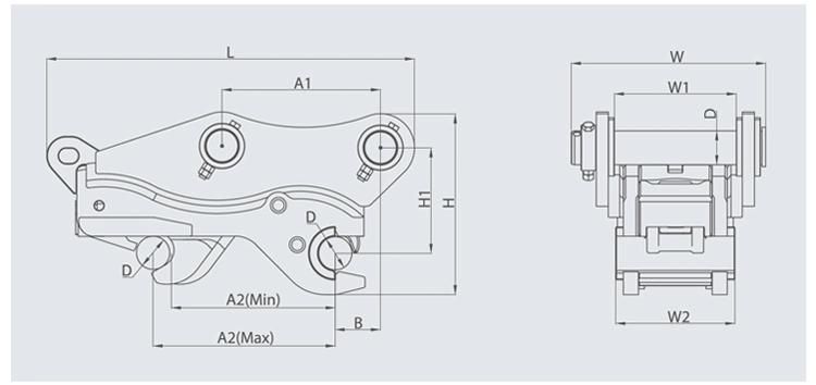 High Quality Tilting Quick Hitch Quick Coupling for Excavator Tractor