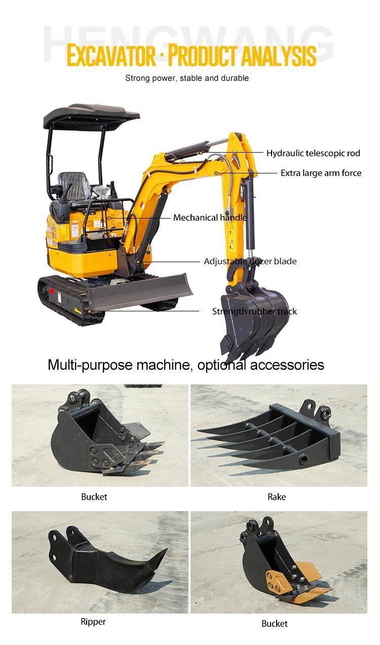 New 2 Ton Micro Excavator with Extendable Undercarriage