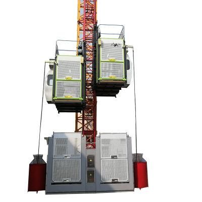 Ss100/100 1ton Double Cage Material Hoist for Construction