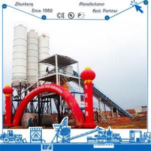 Automatic Construction Machinery Stationary Belt Conveyor Hzs90 90m3/H Concrete Batching Plant