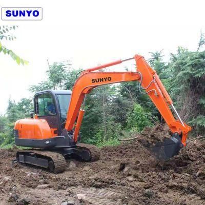 Sunyo Brand Sy68 Wheel Mini Excavator Is Hydraulic Excavator as Mini Loader