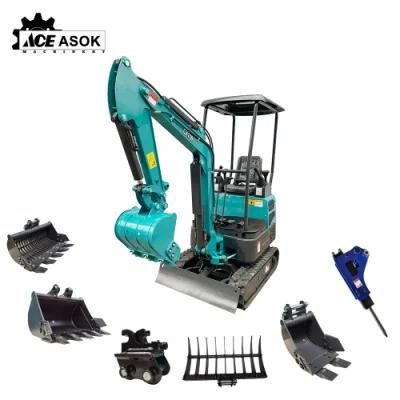 Construction Machinery Maximum Digging Height 1850mm Mini Excavator Prices