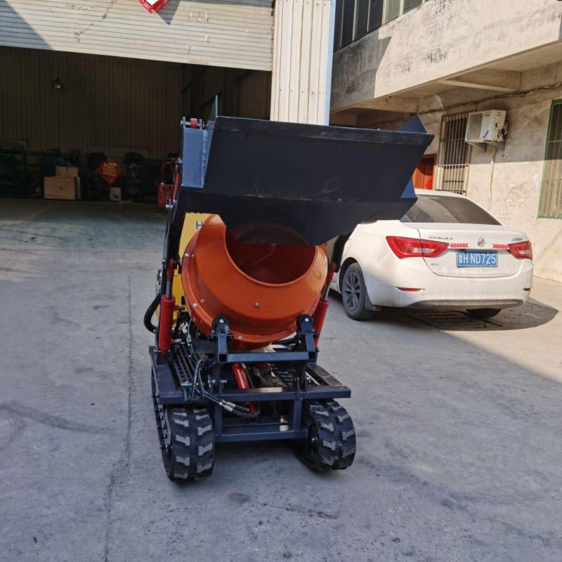 Good Quality Mini Self-Dumping Concrete Drum Mixer 0.2-0.8 Cbm Crawler Type
