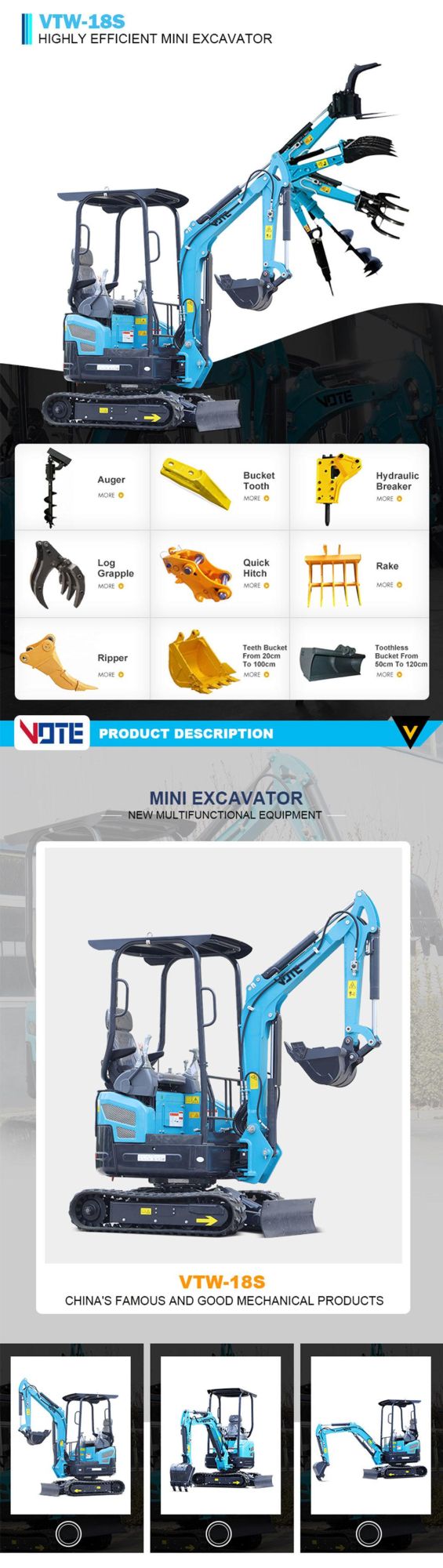 High Quality Mini Excavator 1.8 Ton Cheap Small Digger Mini Excavator Cheap Price for Sale