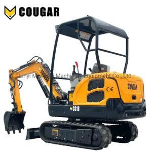 USA Cougar Cg18 (Canopy&zero tail) Backhoe Crawler Mini Excavator for Sale