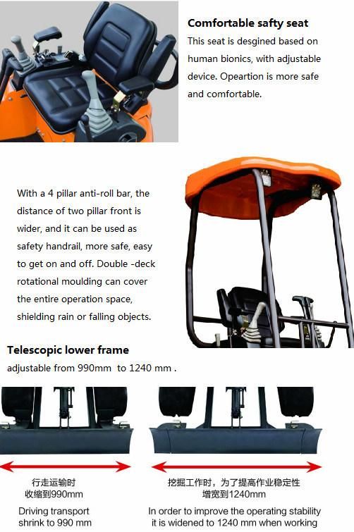 Rhinoceros Mini Excavator Xn20, Mini Crawler Excavators