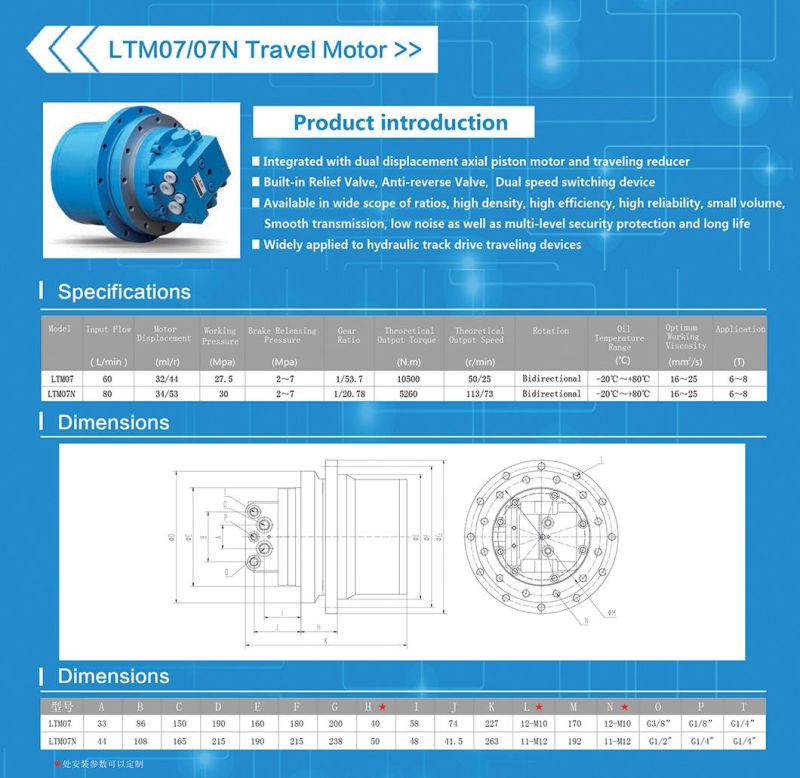 Undercarraige Track Drive Motor for Crawler Excavator Takeuchi Tb 175
