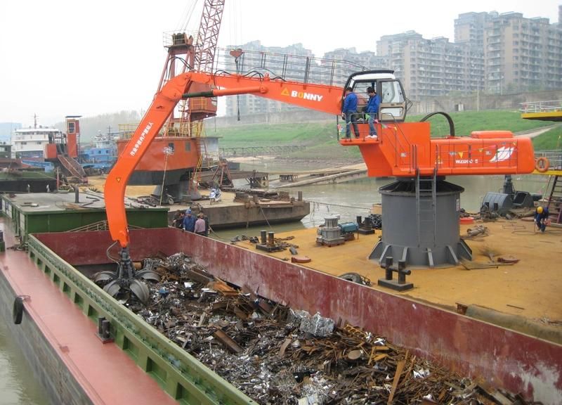 Bonny Wzd42-8c Stationary Electric Hydraulic Material Handler for Unloading Scrap Metal at Wharf From Ship Barge