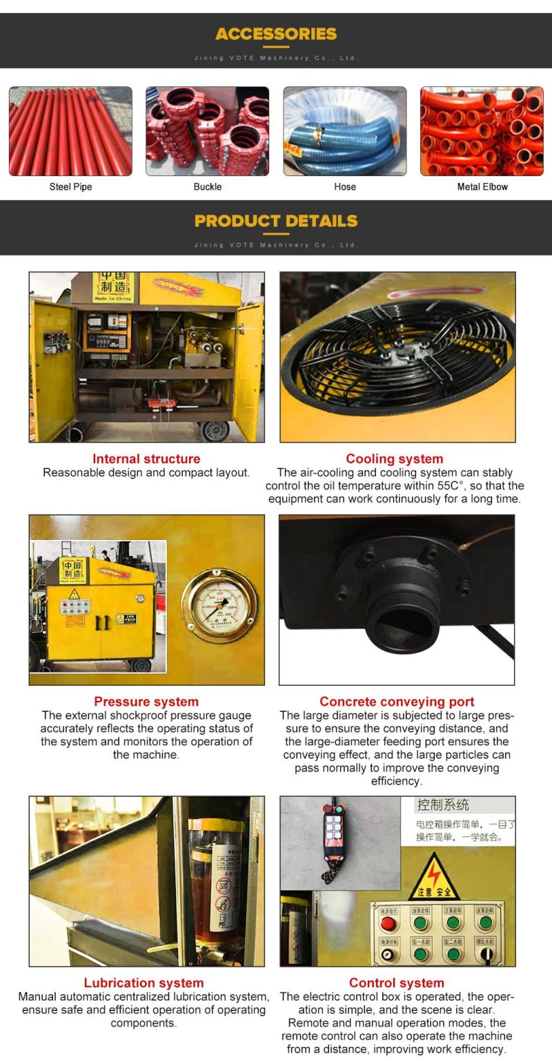 Trailer-Mounted Portable Stationary Low Price Mini Concrete Pumps Diesel Concrete Pumps