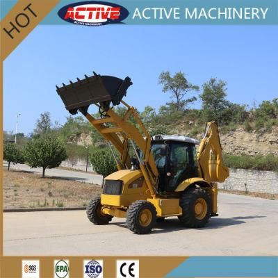 High Quality ACTIVE Brand AL388 Backhoe with Famous Brand 74kw Cummins Engine and Luxury ROPS Cabin for Sale