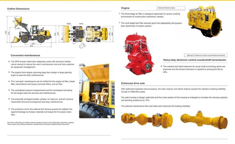 XCMG Bucket Wheel Payloader 6 Ton Loader with Ce