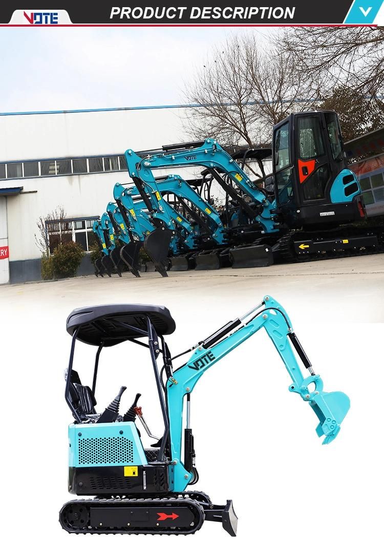 Hot Sale 1 Ton 1.5 Ton 2 Ton Mini Excavator with Rubber Track From China Free Home Delivery