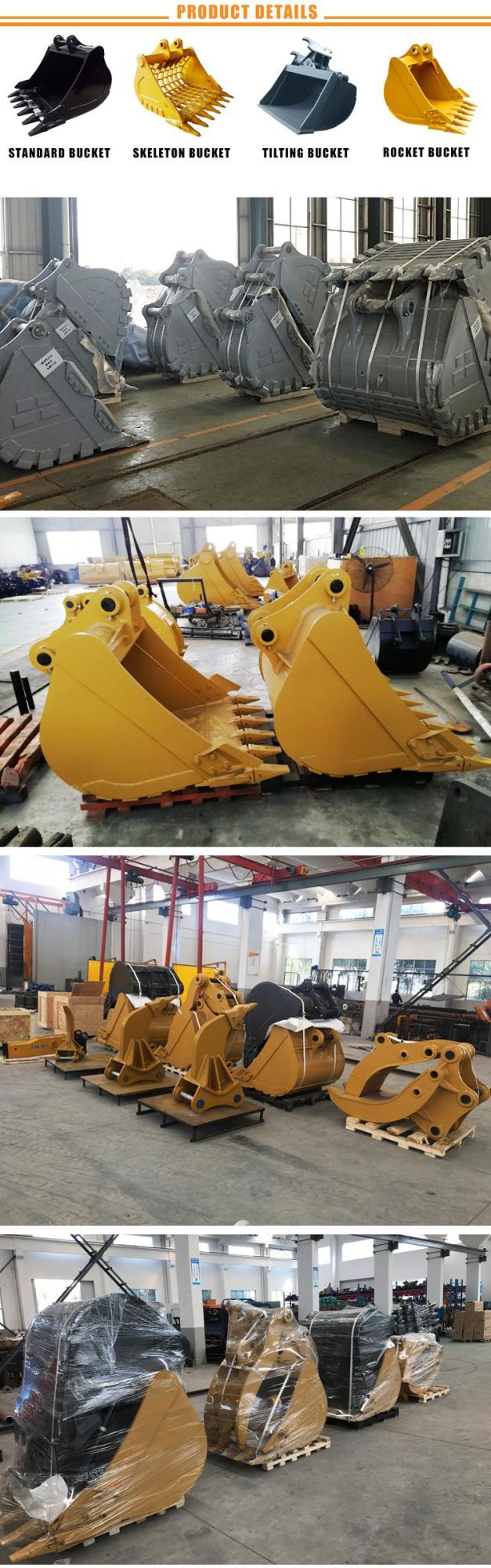 Heavy Equipment Spare Parts Hydraulic Excavator Bucket with High Quality Bucket Tooth