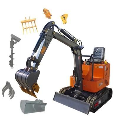 China Brand Micro Digger 0.8 Ton 1ton Garden Rubber Track Mini Excavator